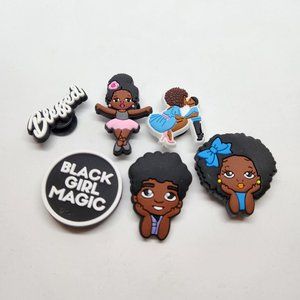 Shoe Charms Black Girl Magic Blessed Children Ballerina Mother Son Six pc set #5